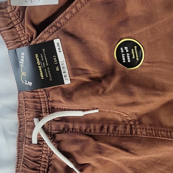 Art Class Junior Brown Relaxed Shorts W/ Flexible Drawstring, Size: XL (14) NWT - Picture 4 of 9